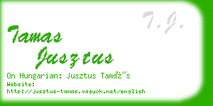 tamas jusztus business card